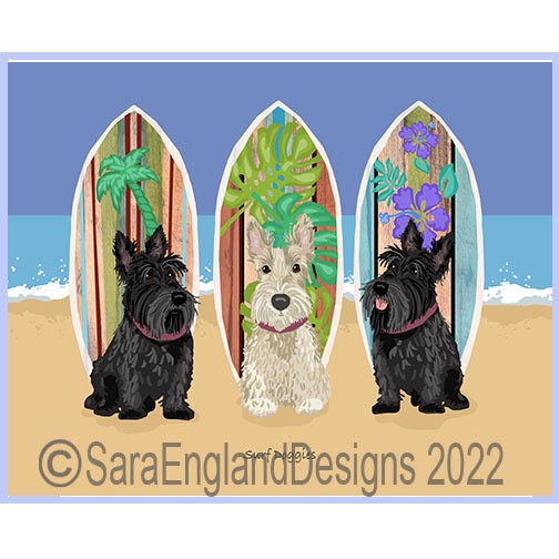 Scottish Terrier - Surf Doggies - Two Versions - Mixed