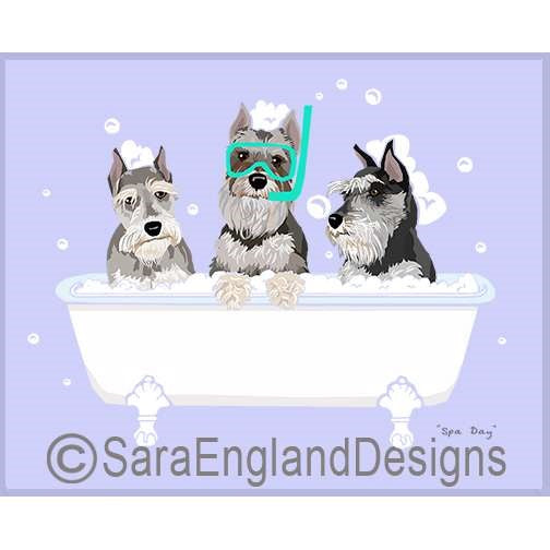 Schnauzer-Miniature - Spa Day - Two Versions - Cropped Ears