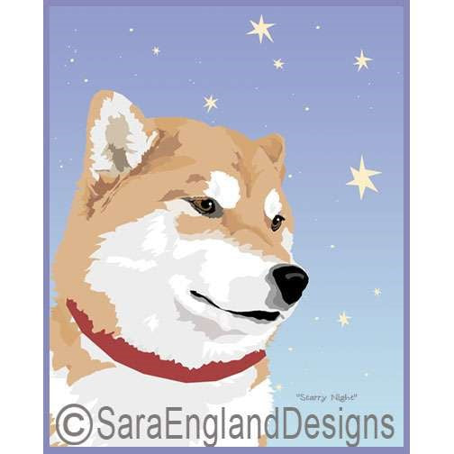 Shiba Inu - Starry Night - Two Versions - Red