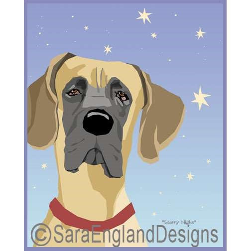 Great Dane - Starry Night - Four Versions - Natural Ears Fawn