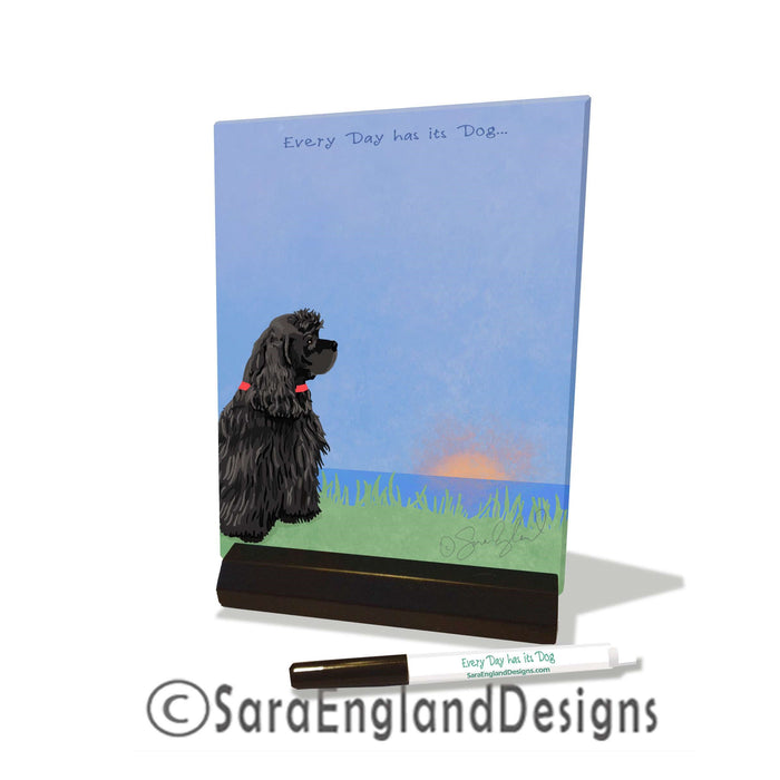Cocker Spaniel - Dry Erase Tile - Three Versions - Every Day Has Its Dog - Black