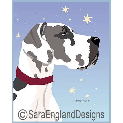 Great Dane - Starry Night - Four Versions - Harlequin