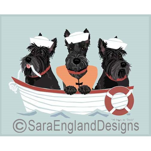 Scottish Terrier - All Paws On Deck - Two Versions - Black