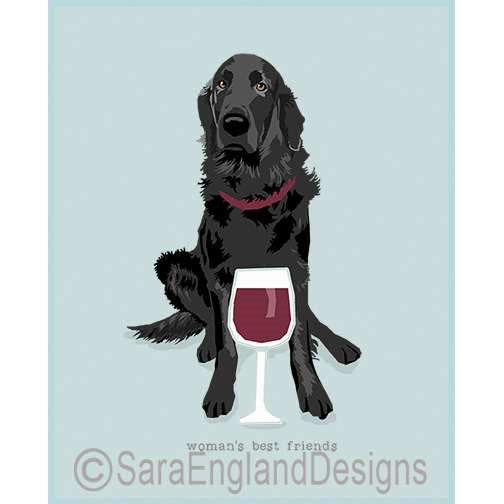 Woman's Best Friends - Two Versions - Flat Coated Retriever
