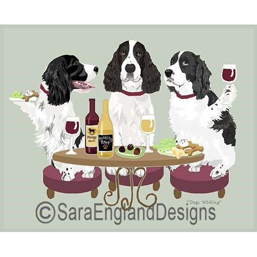 English Springer Spaniel - Dogs Wineing - Three Verisons - Black