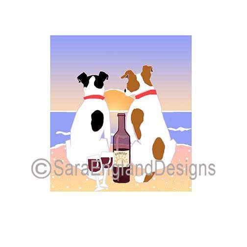 Jack Russell Terrier - Sunset (W/ Wine)