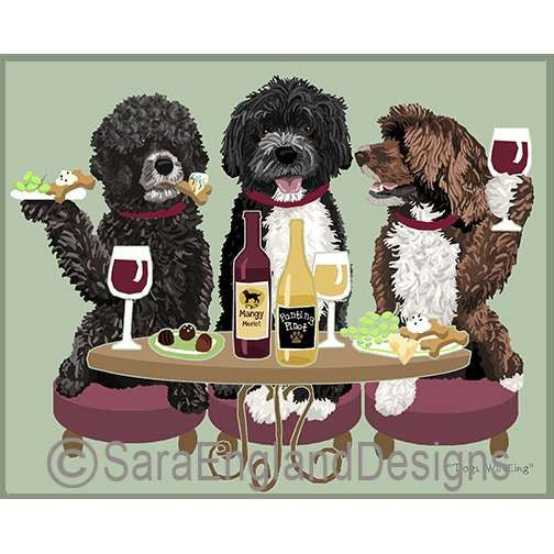 Portuguese Water Dog - Dogs Wineing - Two Verisons - Mixed