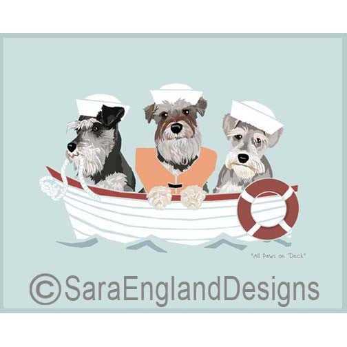 Schnauzer-Miniature - All Paws On Deck - Two Versions - Natural Ears