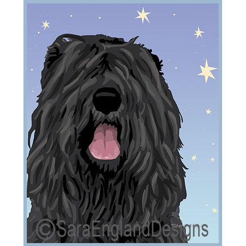 Black Russian Terrier - Starry Night - Two Versions - Head-On