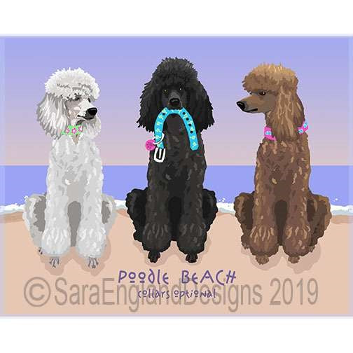 Poodle-Standard - Collars Optional - Three Versions - Mixed