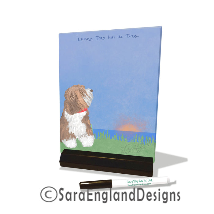 Bearded Collie - Dry Erase Tile - Two Versions - Brown
