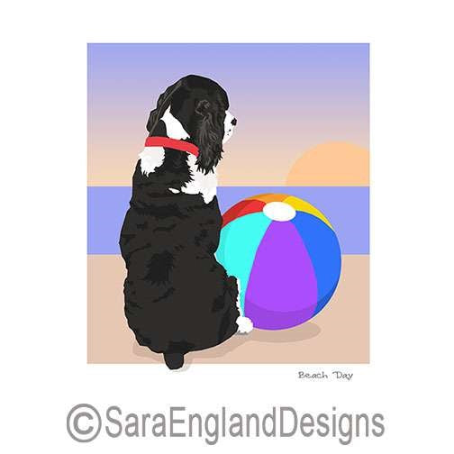 Beach Day - Two Versions - English Springer Spaniel