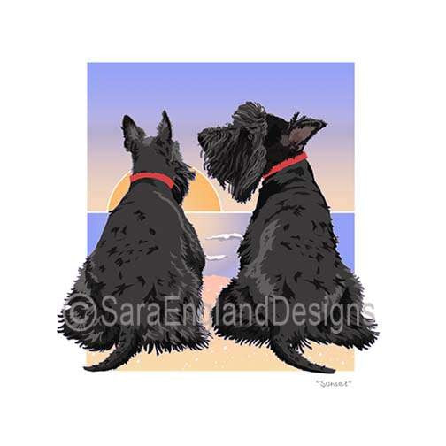 Scottish Terrier - Sunset (W/ No Wine)