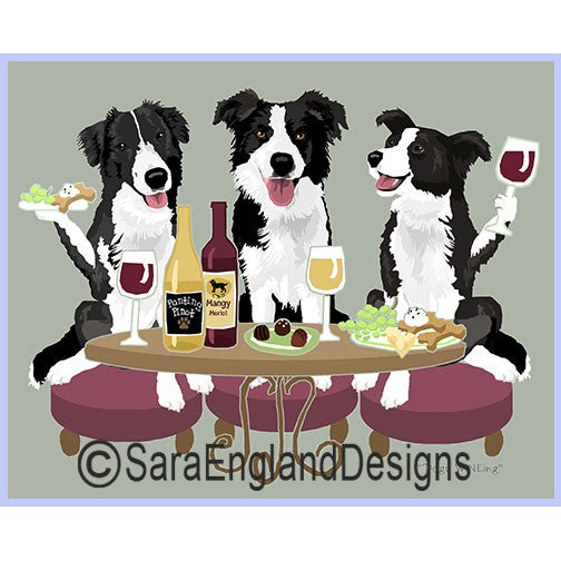 Border Collie - Dogs Wineing - Two Versions - All Black