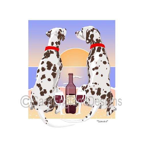 Dalmatian - Sunset (W/ Wine) - Three Versions - Liver