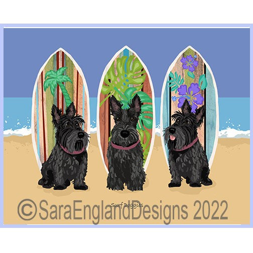 Scottish Terrier - Surf Doggies - Two Versions - Black