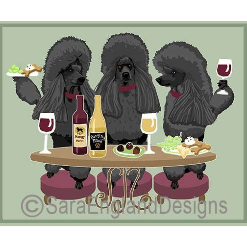 Poodle-Standard - Dogs Wineing - Five Versions - Black Show Cut