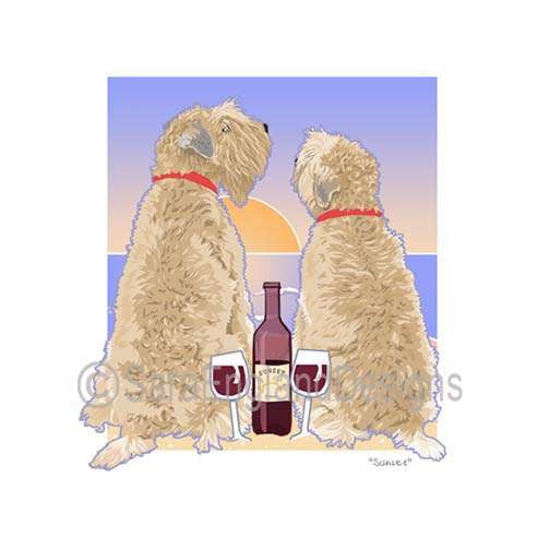 Soft Coated Wheaten Terrier - Sunset (W/ Wine)