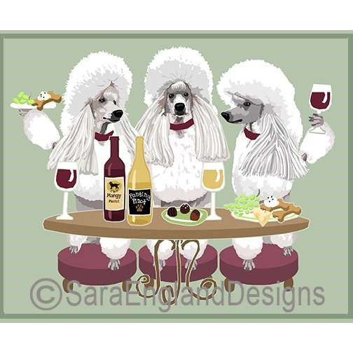 Poodle-Standard - Dogs Wineing - Five Versions - White Show