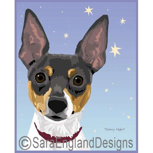 Toy Fox Terrier - Starry Night - Two Versions - Black