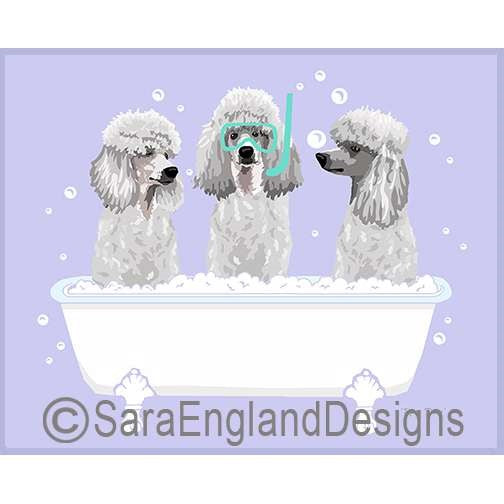 Poodle-Standard - Spa Day - Seven Versions - White