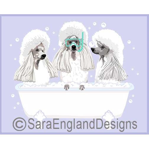 Poodle-Standard - Spa Day - Seven Versions - White Show