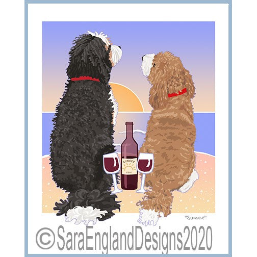 Doodle - Bernedoodle - Sunset - Wine