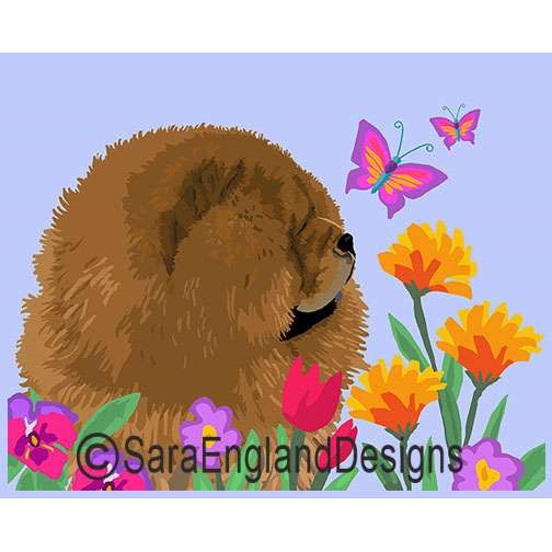 Chow Chow - Garden - Three Versions - Red