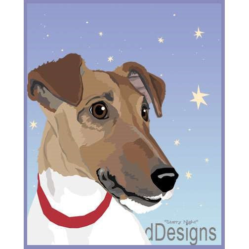 Fox Terrier-Smooth - Starry Night - Two Versions - Brown