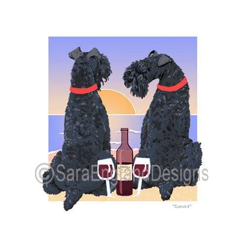 Kerry Blue Terrier - Sunset (W/ Wine)