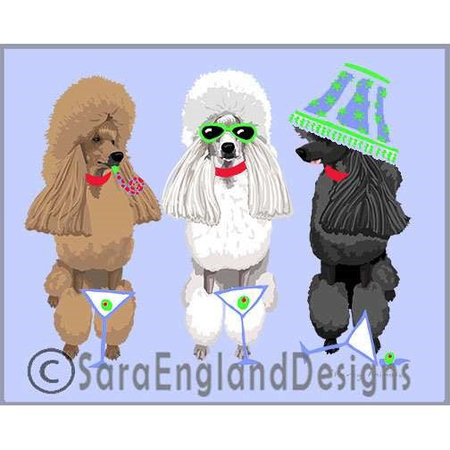 Poodle-Standard - Party Animals - Four Versions - Mixed