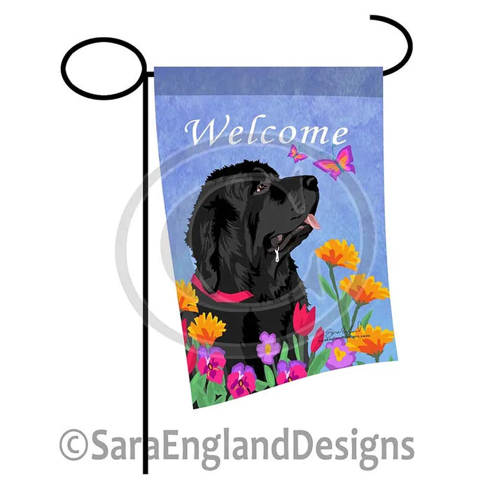 Portuguese Water Dog - Garden - Two Versions - Black