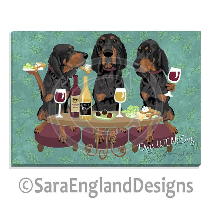 Cavalier King Charles Spaniel - Four Cavaliers Wineing
