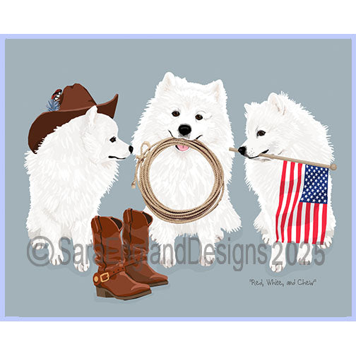 American Eskimo - Red, White & Chew