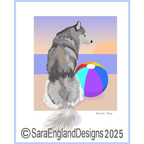 Siberian Husky - Beach Day