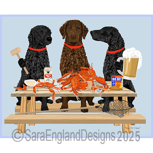Curly Coated Retriever - Crab Feast-Mixed