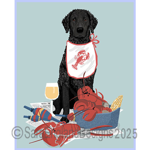 Curly Coated Retriever - Lobster Feast-Black