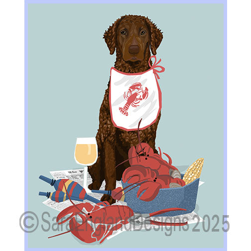 Curly Coated Retriever - Lobster Feast-Liver