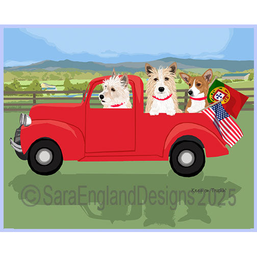 Portuguese Podengo Pequeno - Keep On Truckin'-2 Flags