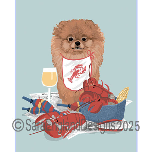 Pomeranian - Lobster Feast-Single-Red