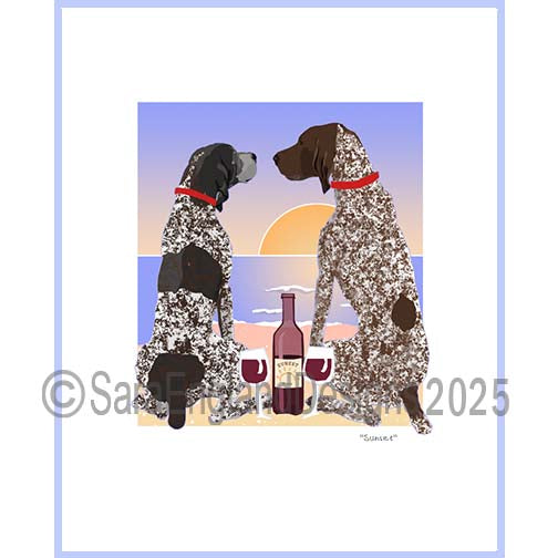 German Shorthaired Pointer - Sunset (W/ Wine)-2