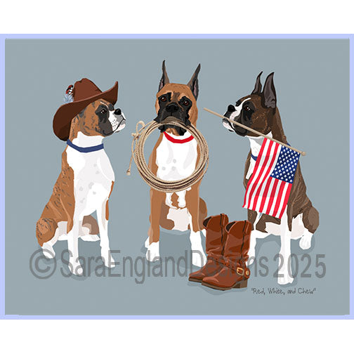 Boxer- Red, White & Chew