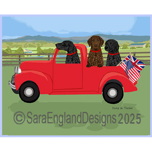 Curly Coated Retriever - Keep On Truckin'-Mix Liver