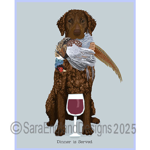 Curly Coated Retriever - Dinner Is Served-Liver