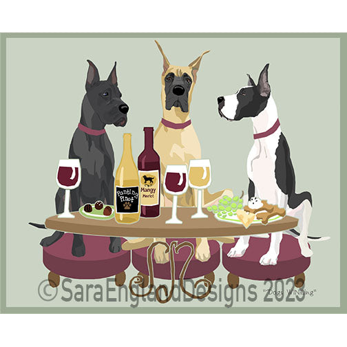 Great Dane - Dogs Wineing - Two Verisons - Cropped Ears