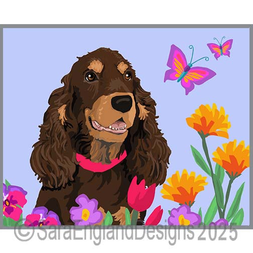 Field Spaniel - Garden-Liver & Tan