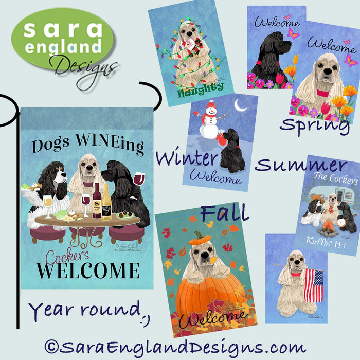 Cocker Spaniel Four Seasons Flag Set - Set of 4 Flags - One Predetermined Design for Each Season