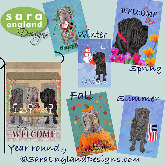 Cane Corso Four Seasons Flag Set - Set of 4 Flags - One Predetermined Design for Each Season