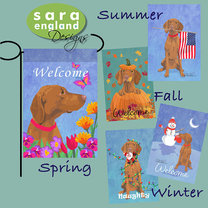 Vizsla Four Seasons Flag Set - Set of 4 Flags - One Predetermined Design for Each Season