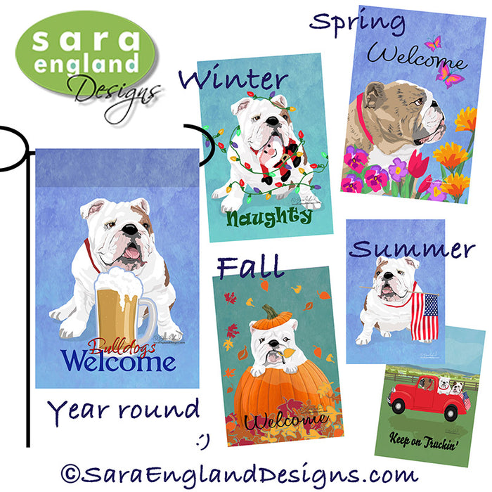 Bulldog Four Seasons Flag Set - Set of 4 Flags - One Predetermined Design for Each Season